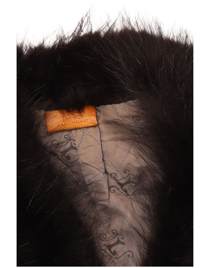 Sobretudo feminino Lesy UK 14 marrom médio geométrico