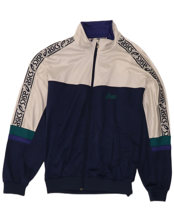 Asics Masculino Graphic Tracksuit Top Jacket IT 56 XL Azul marinho Colourblock