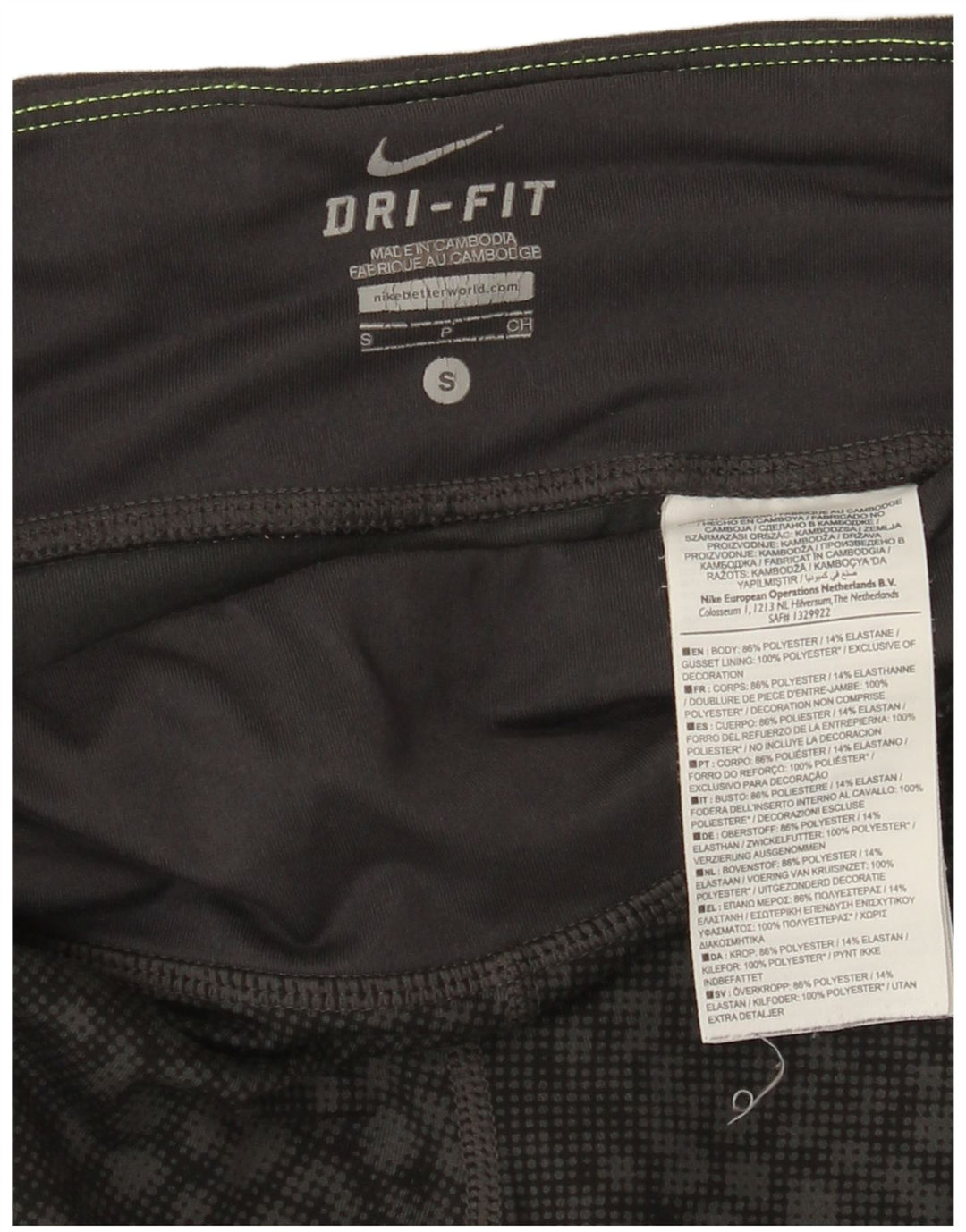 Leggings Nike Dri Fit Capri UK 8 Pequeno Poliéster Geométrico Preto