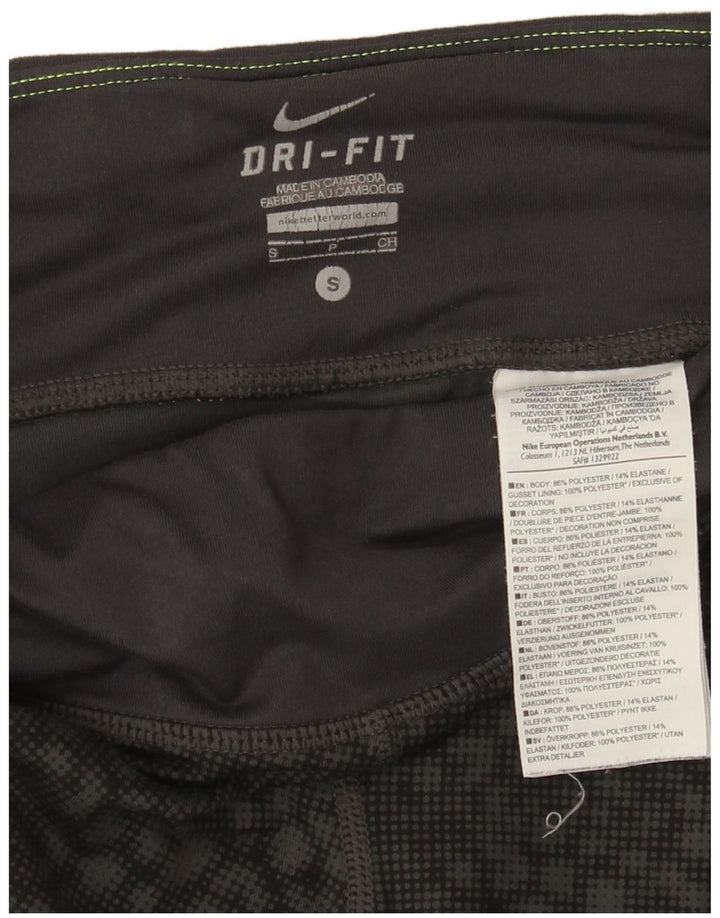 Leggings Nike Dri Fit Capri UK 8 Pequeno Poliéster Geométrico Preto