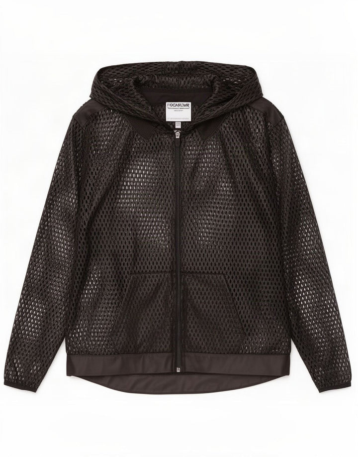 Adidas Womens Hooded Tracksuit Top Jacket UK 10 Pequeno Preto