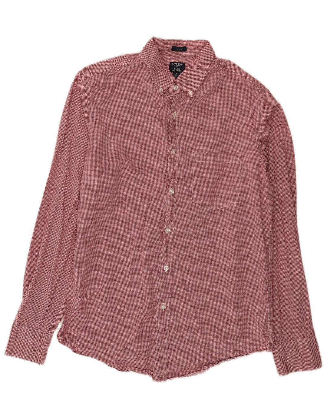 J. Crew Camisa masculina Flex Washed Slim Médio Algodão Gingham Vermelho
