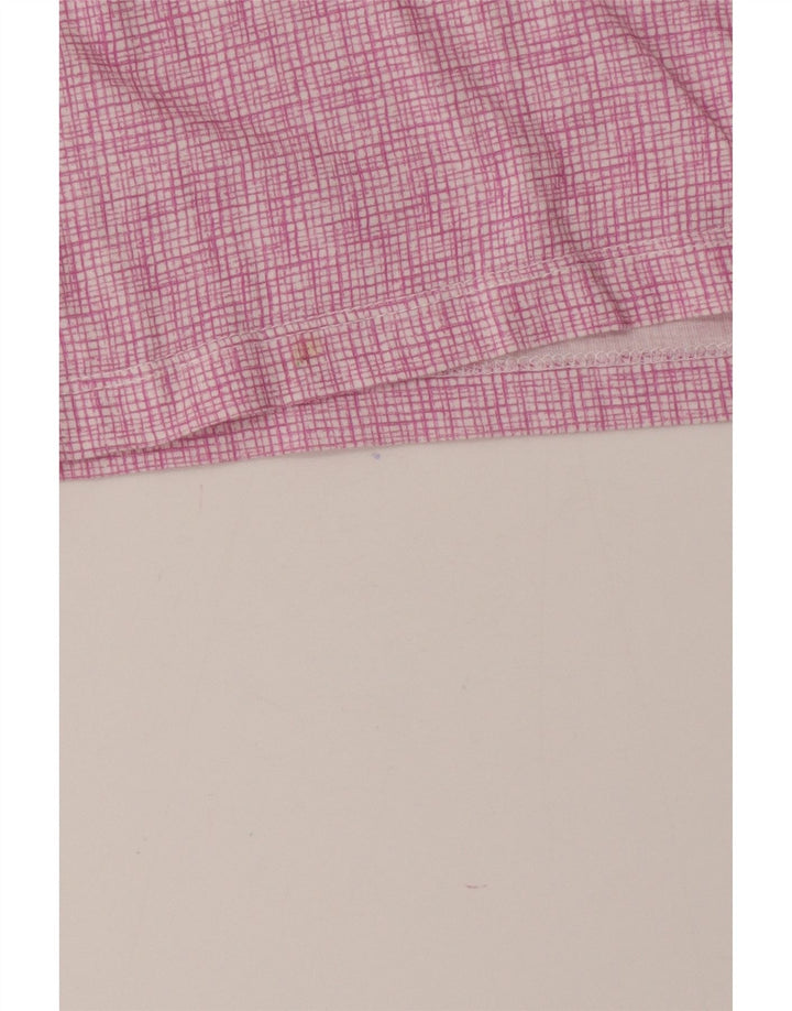 Camisa polo masculina Ted Baker tamanho 5 XL algodão xadrez roxo