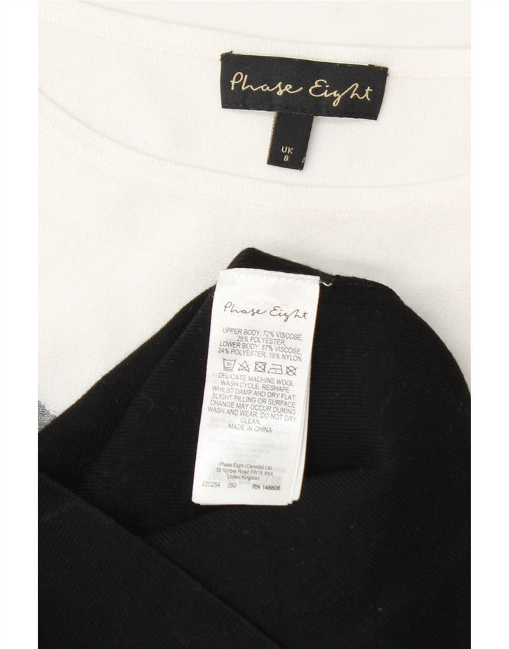 Vestido feminino de cintura baixa da fase oito UK 8 pequeno colorblock multicolorido