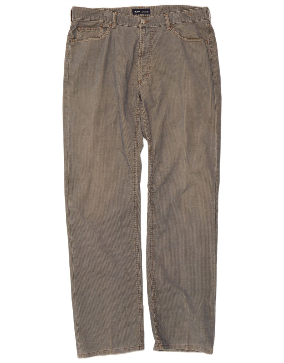 Calça masculina de veludo cotelê Cerruti W38 L34 azul poliéster