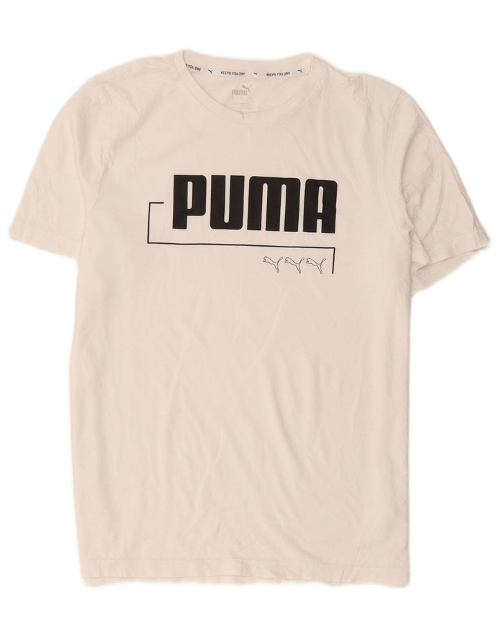 Puma Mens Graphic T-Shirt Top Grande Algodão Branco