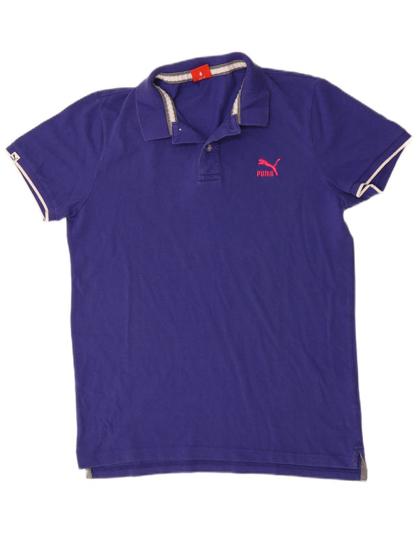 Camisa polo masculina Puma grande algodão azul