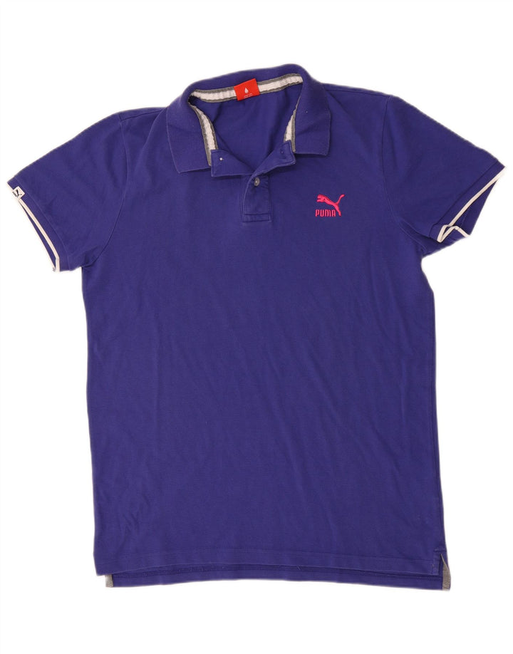 Camisa polo masculina Puma grande algodão azul