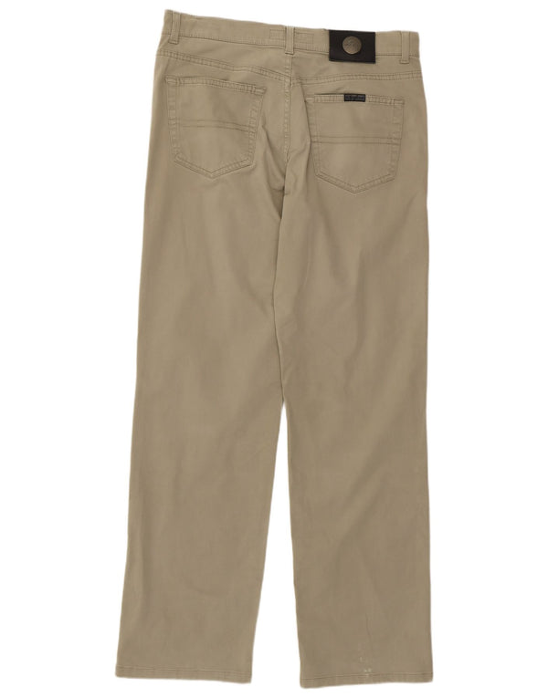 Trussardi Mens Straight Casual Trousers W33 L30 Grey Cotton