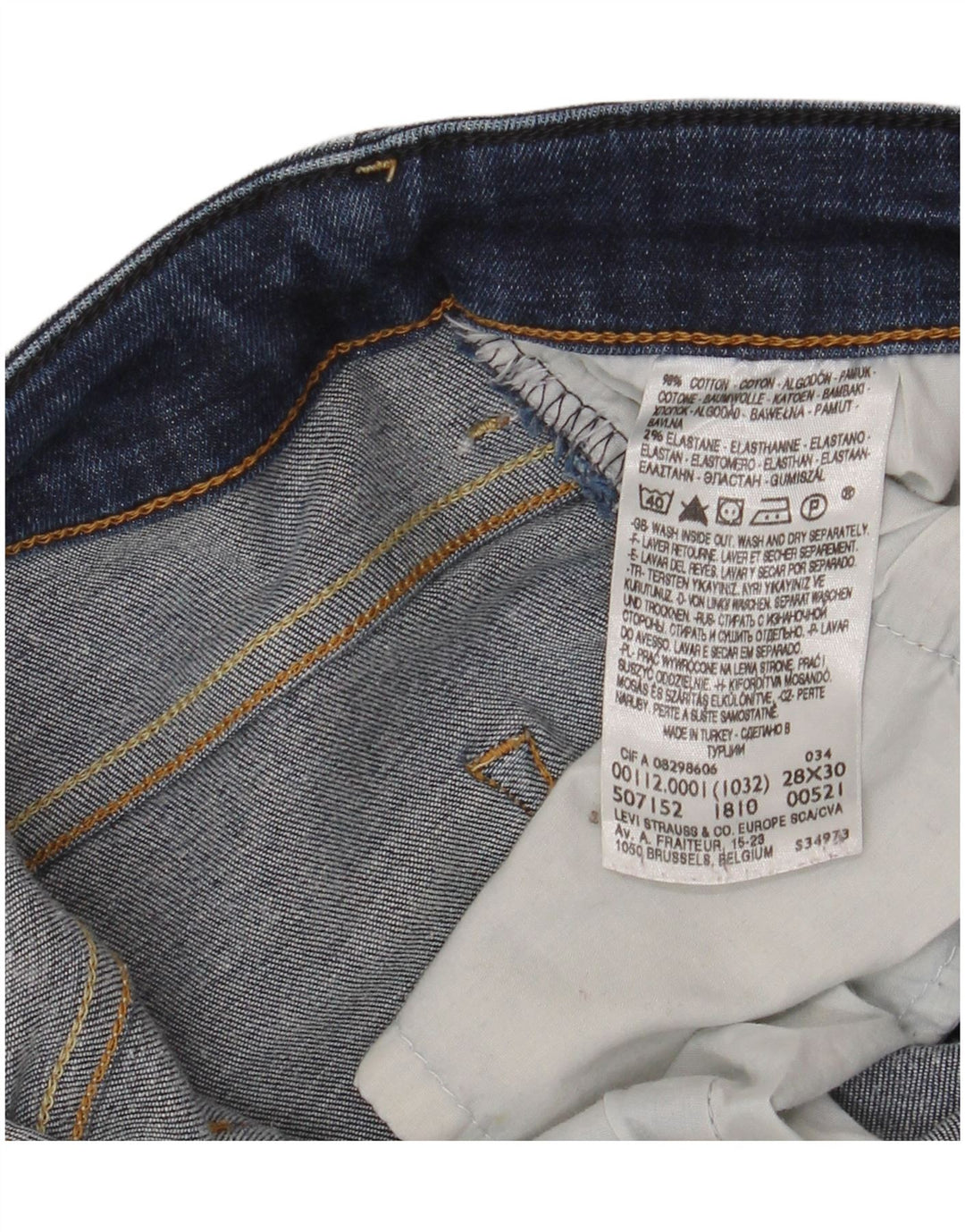 Jeans skinny feminino Levi's W28 L30 algodão azul