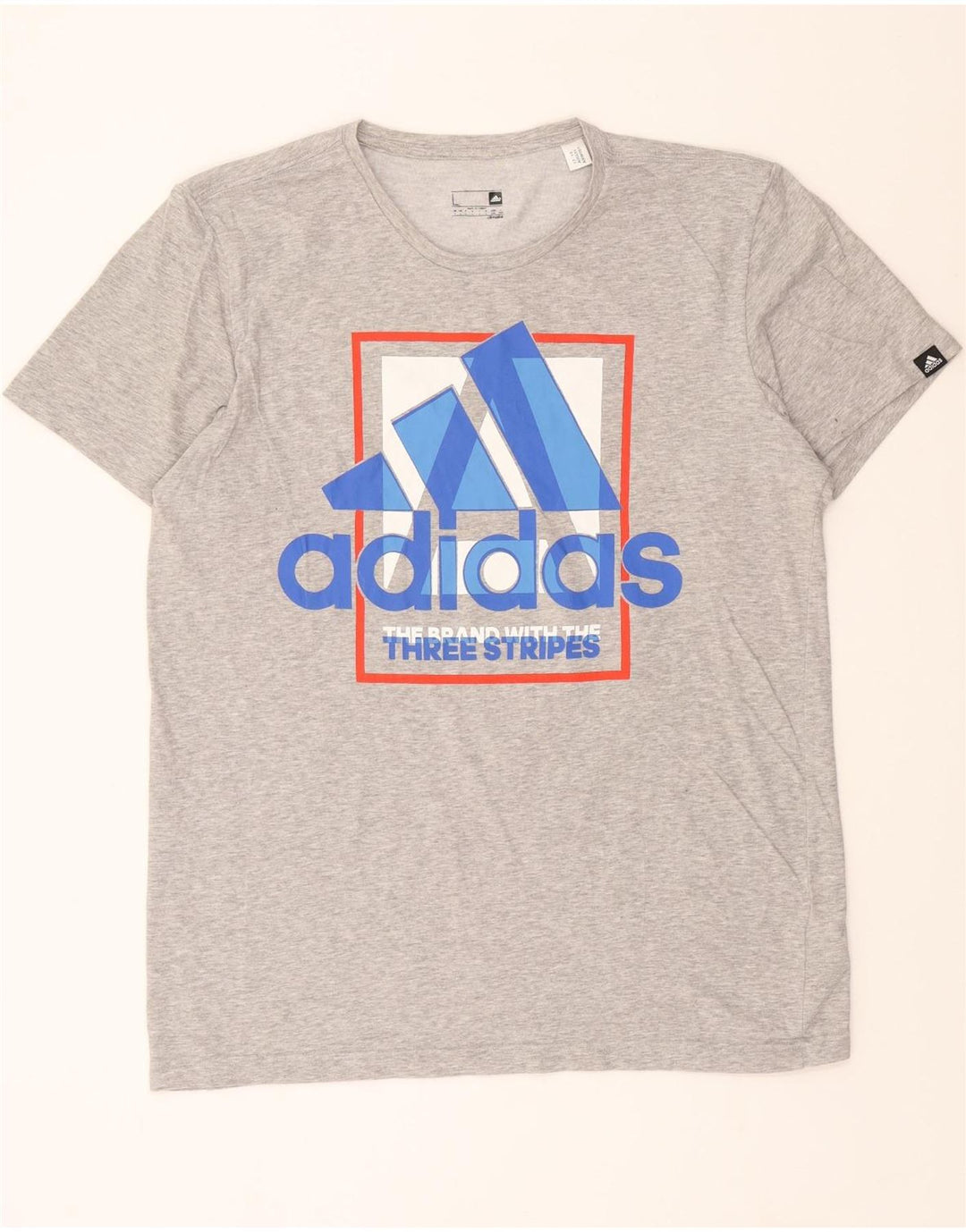 ADIDAS Mens Climalite Graphic T-Shirt Top Large Grey Cotton Vintage Adidas and Second-Hand Adidas from Messina Hembry 