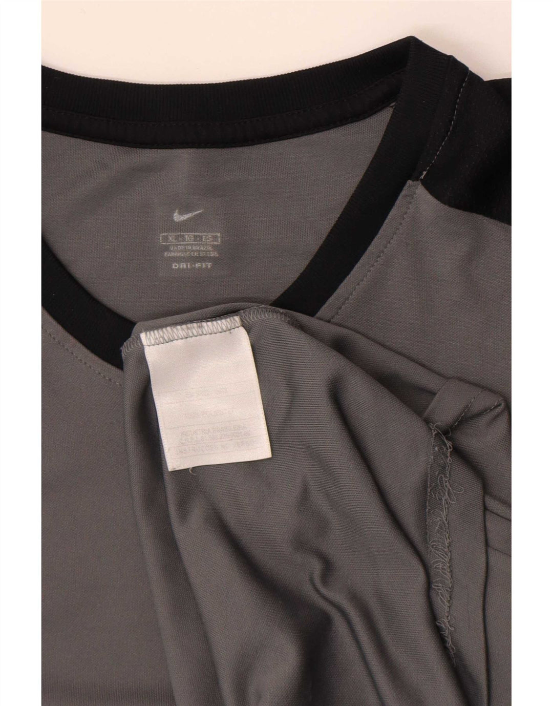 Camiseta masculina Nike Dri Fit Top XL cinza colorblock poliéster