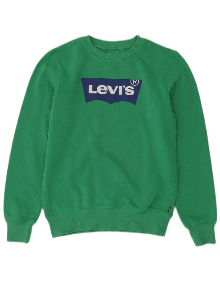 Moletom gráfico Levi's Boys 13-14 anos verde algodão