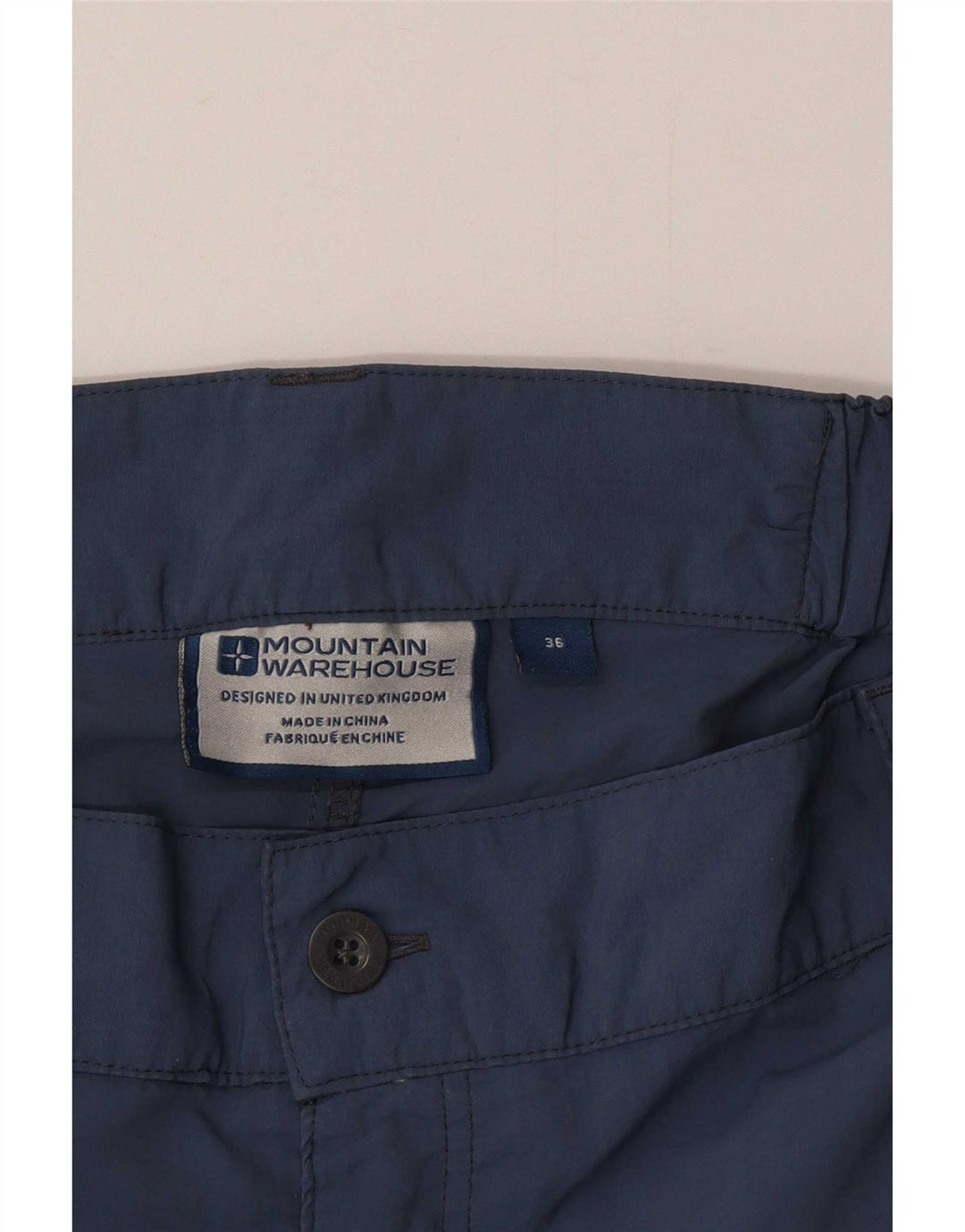 Shorts cargo masculino Mountain Warehouse W36 grande nylon azul marinho