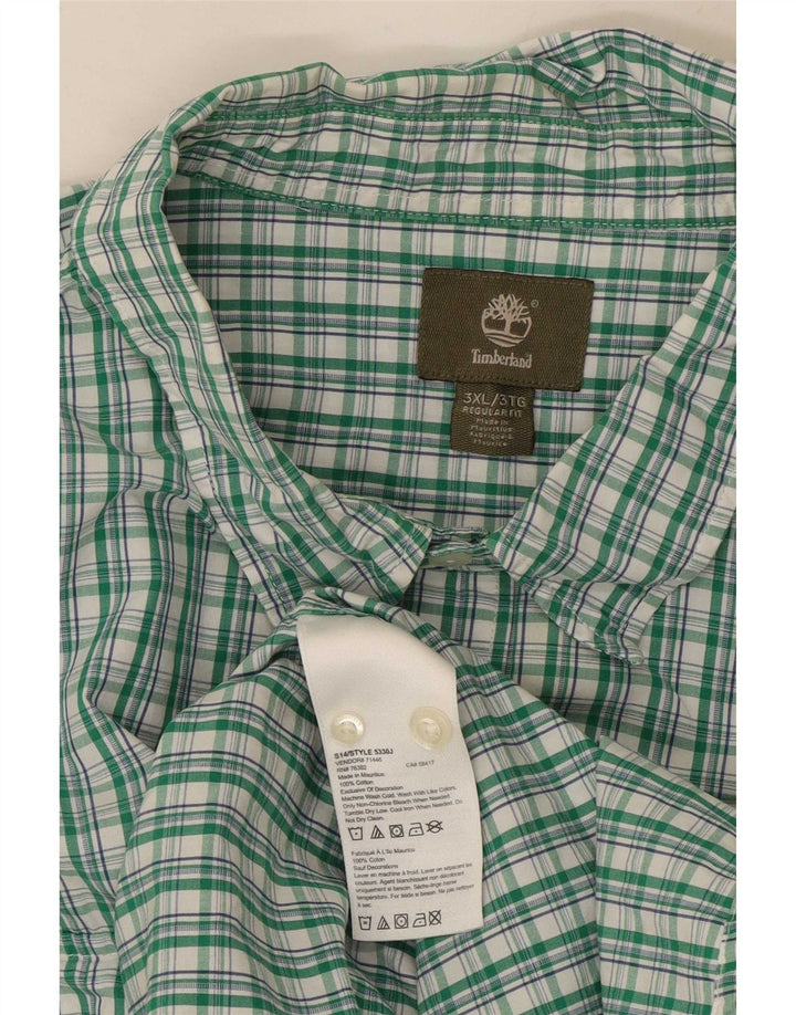 Camisa masculina Regular Fit Timberland 3XL algodão verde guingão