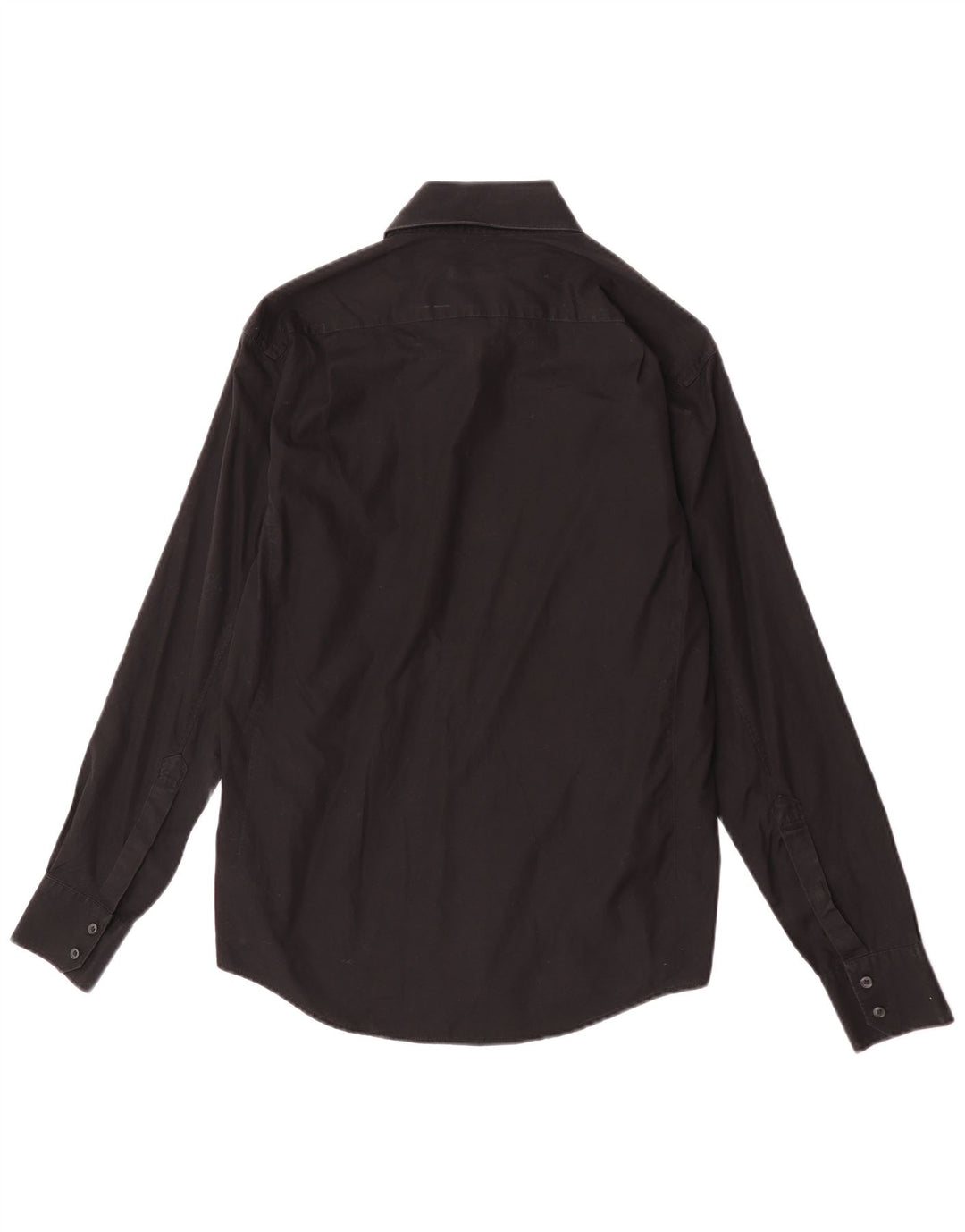 Camisa masculina Reiss de algodão preto médio