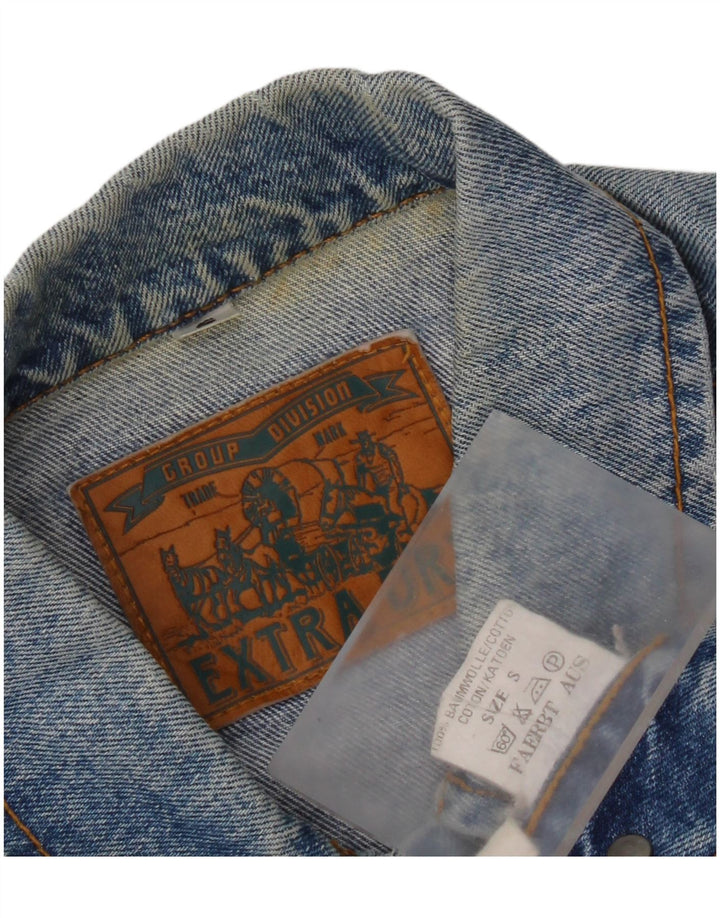 Jaqueta jeans masculina vintage UK 36 algodão azul pequeno