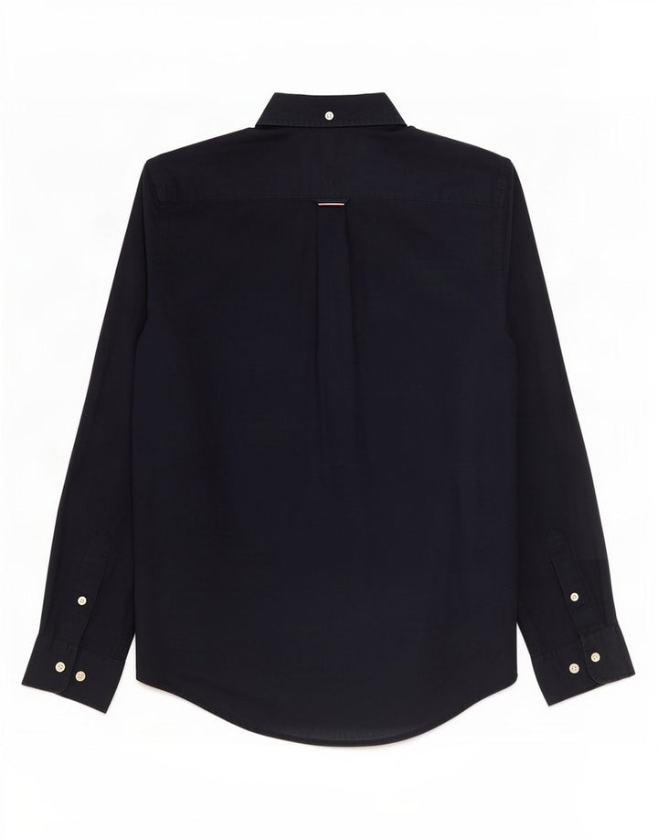 Camisa masculina Tommy Hilfiger média azul marinho algodão