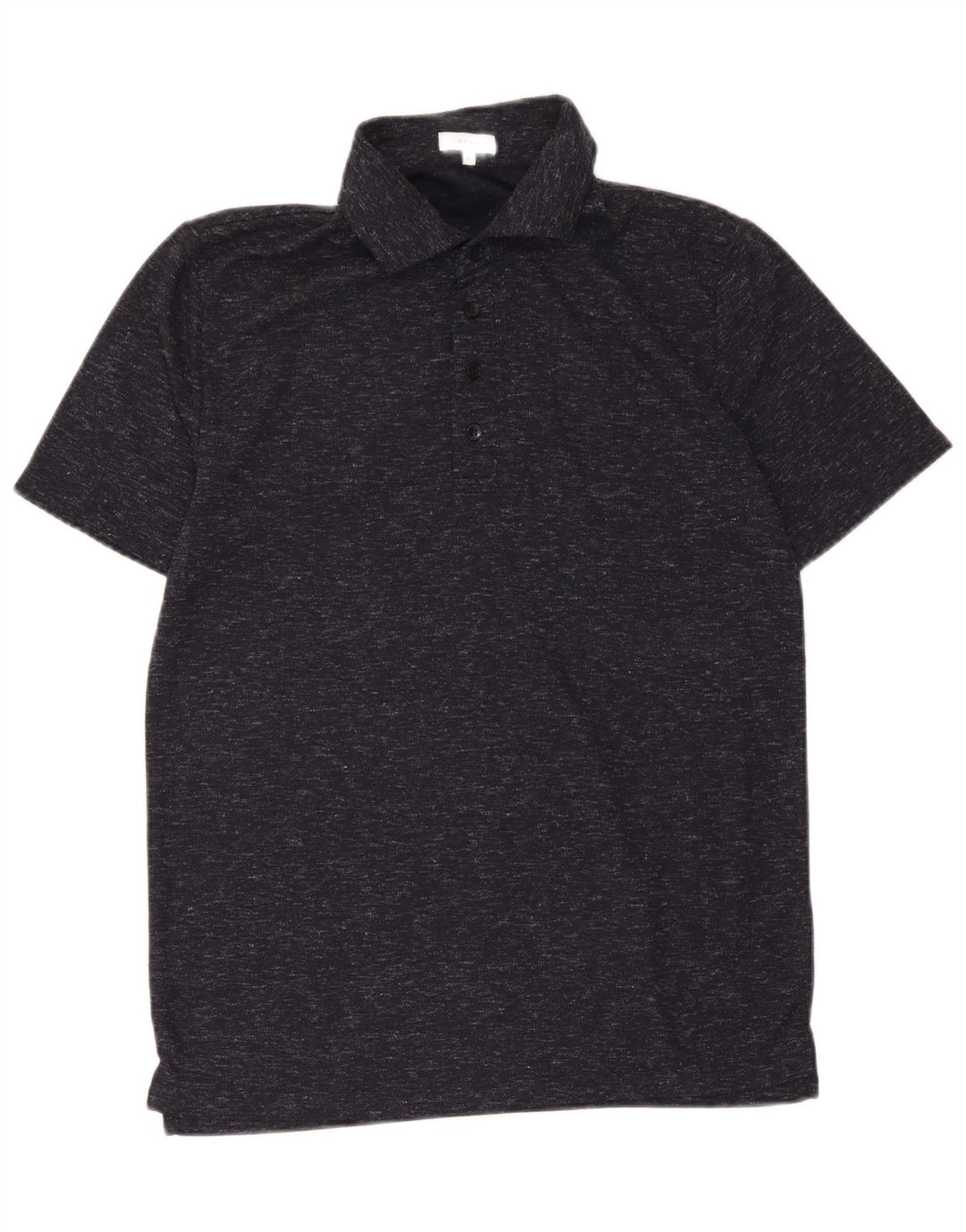 Camisa polo masculina Reiss poliéster manchado azul marinho médio