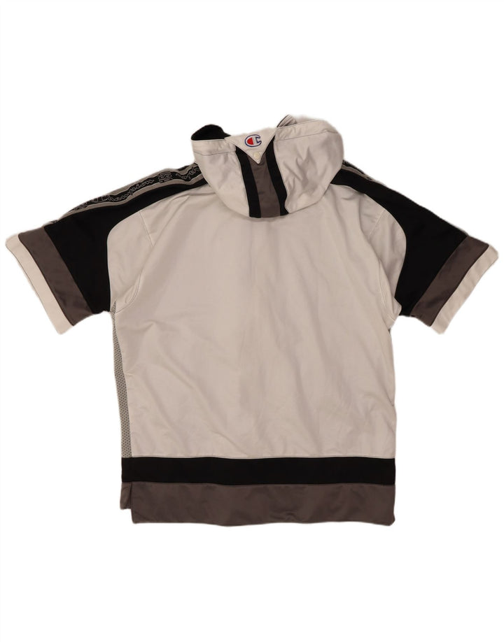 CHAMPION Jaqueta masculina com capuz e moletom cinza médio Colourblock