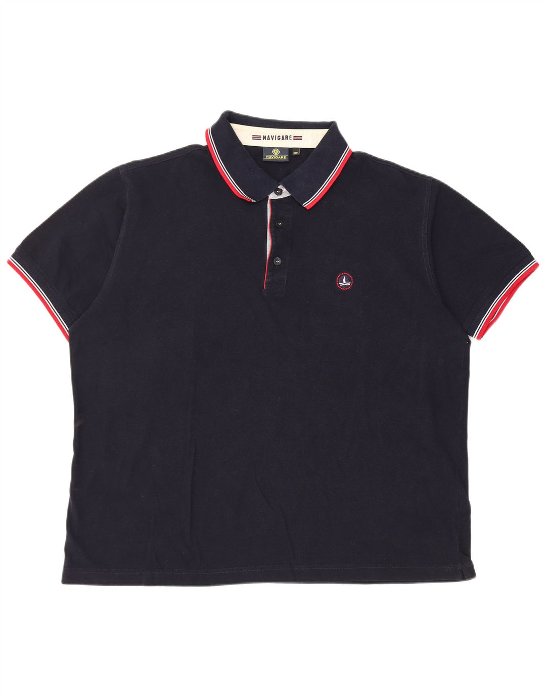 Polo masculino NAVIGARE 3XL algodão azul marinho