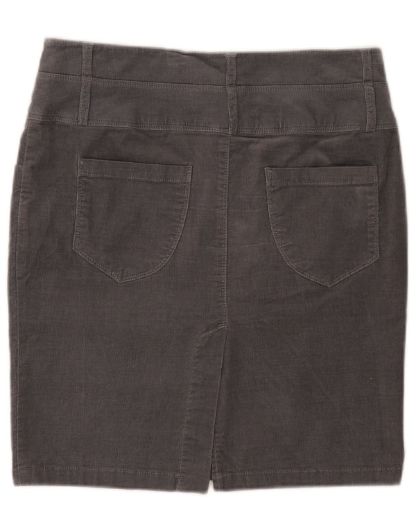 Benetton Womens Mini Corduroy Skirt IT 42 Medium W30 Grey Cotton