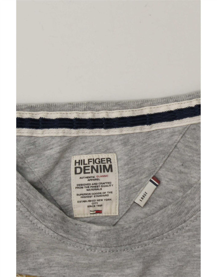 Tommy Hilfiger Camiseta masculina gráfica grande cinza