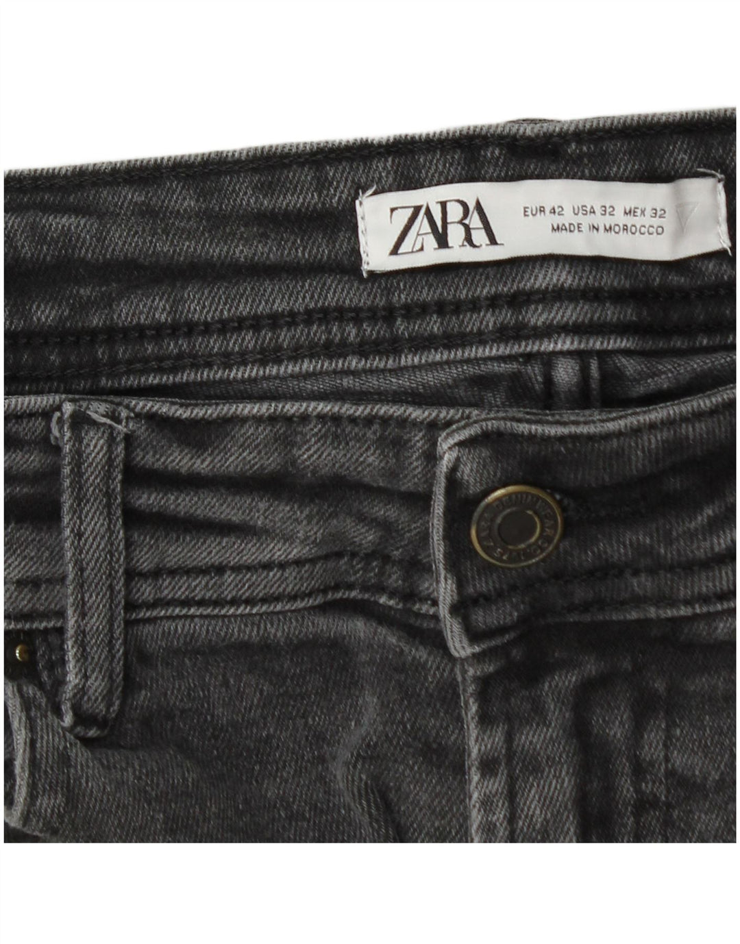 Zara Mens Tapered Jeans EU 42 Médio W32 L30 Cinza