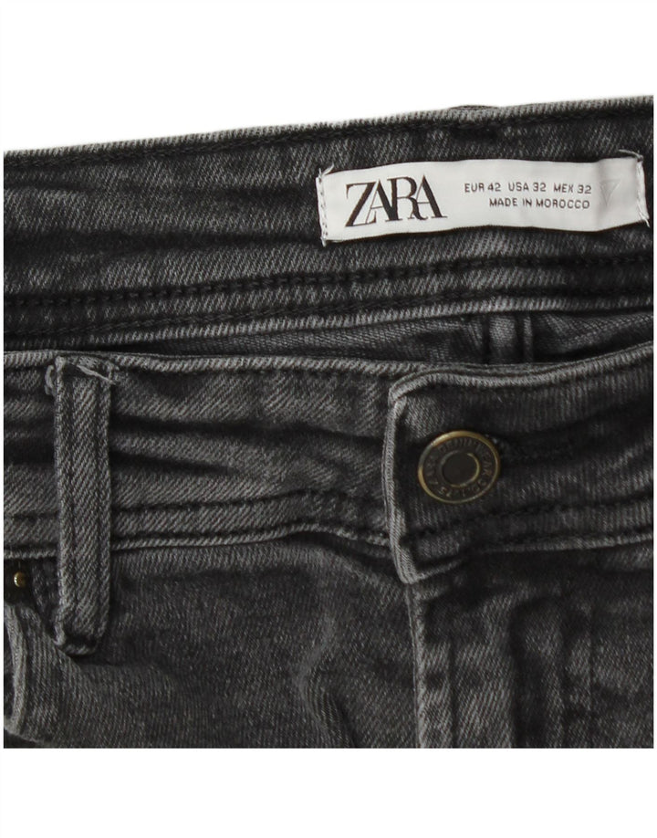 Zara Mens Tapered Jeans EU 42 Médio W32 L30 Cinza
