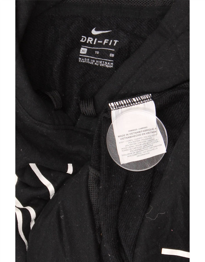 Jumper com capuz Nike feminino gráfico oversized UK 18 XL preto poliéster