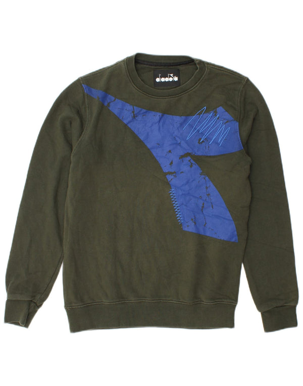 DIADORA moletom gráfico masculino jumper pequeno cáqui