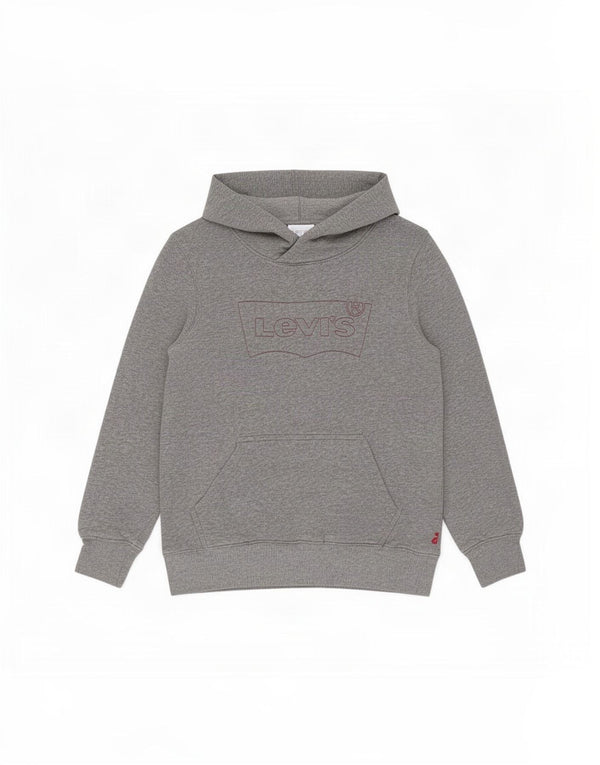 Suéter gráfico com capuz Levi's Boys 11-12 anos algodão manchado cinza