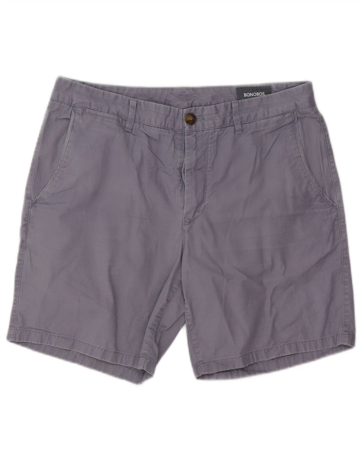 BONOBOS Mens Chino Shorts W32 Algodão Cinza Médio