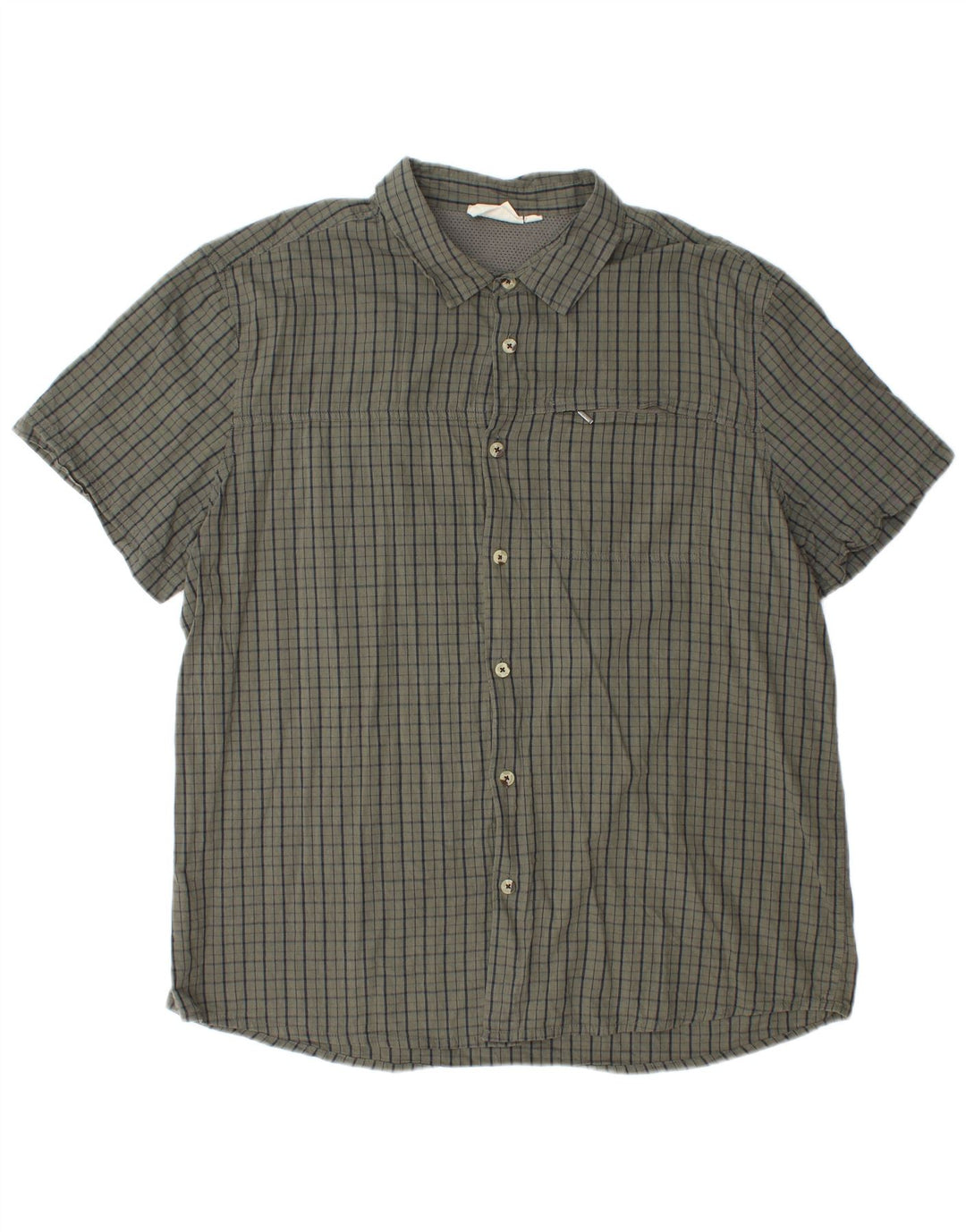 Camisa masculina de manga curta Mountain Warehouse 2XL verde xadrez