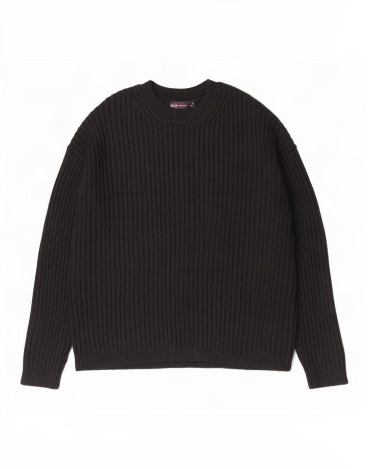 Suéter feminino Marks & Spencer com gola redonda Reino Unido 14 médio preto