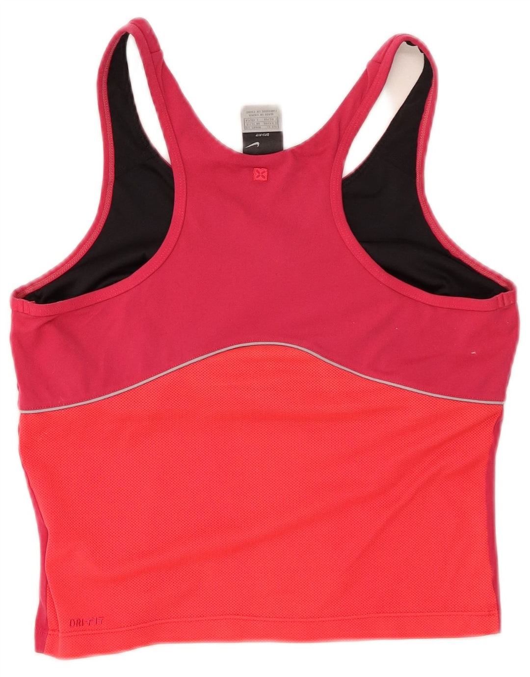 NIKE Feminino Dri Fit Crop Vest Top UK 16/18 XL Rosa Colourblock