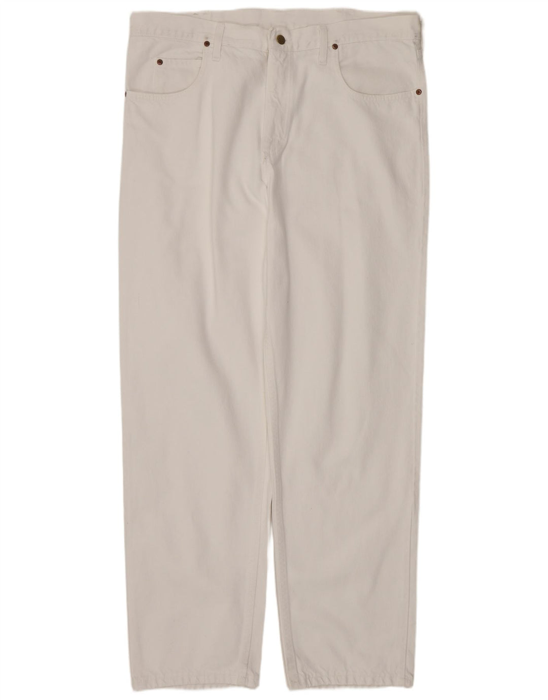 LEE Masculino Kansas Straight Jeans W40 L34 Algodão Branco