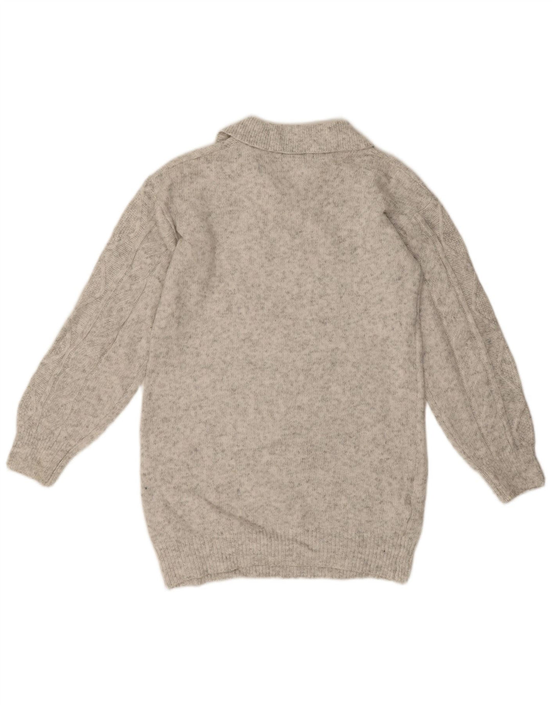 Suéter masculino Marks & Spencer com gola polo e acrílico manchado cinza pequeno