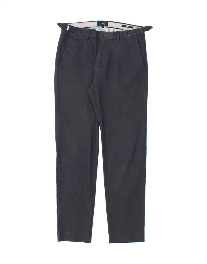 JULES Womens Cropped Straight Cropped Trousers W26 L28  Navy Blue Cotton Vintage Jules and Second-Hand Jules from Messina Hembry 