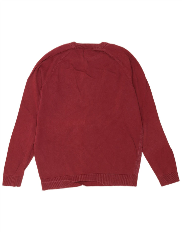 Suéter masculino Jack & Jones com gola redonda, algodão manchado vermelho médio