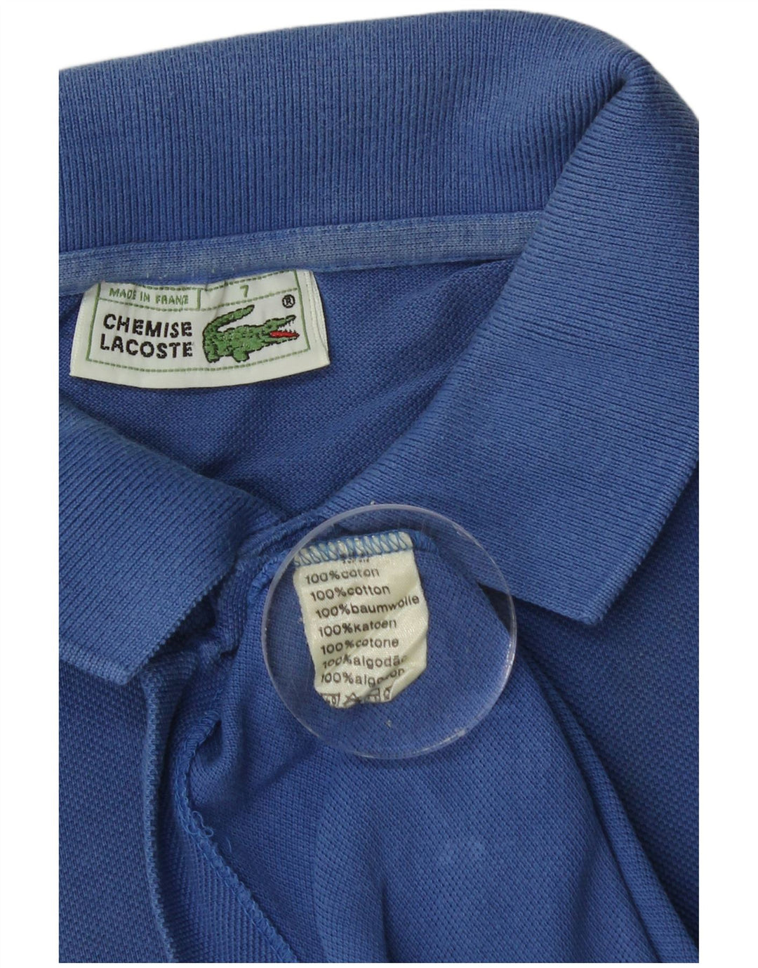 Camisa polo masculina LACOSTE tamanho 7 2XL algodão azul