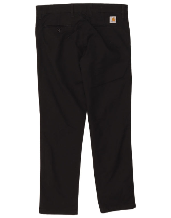 Carhartt Mens Slim Chino Calças W34 L30 Algodão Preto