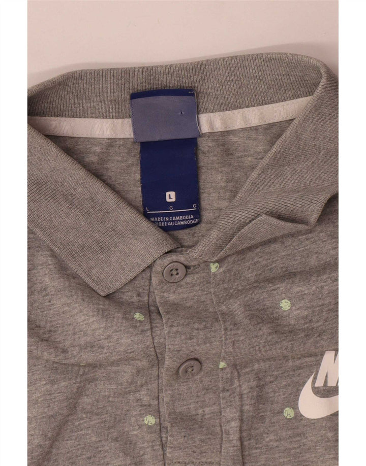 Camisa polo masculina Nike grande cinza polka dot algodão