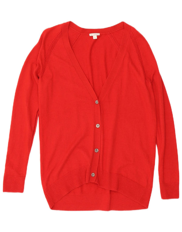 Suéter cardigã feminino grande da Gap Reino Unido 10 pequeno nylon vermelho