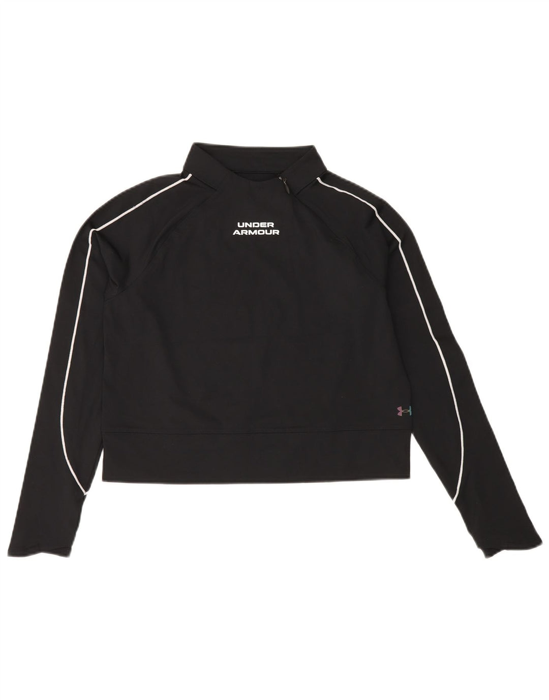 UNDER ARMOUR Suéter feminino Cold Gear Crop Jumper Reino Unido 10 Pequeno Preto