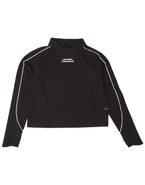 UNDER ARMOUR Suéter feminino Cold Gear Crop Jumper Reino Unido 10 Pequeno Preto