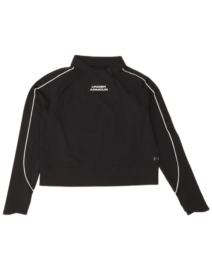UNDER ARMOUR Suéter feminino Cold Gear Crop Jumper Reino Unido 10 Pequeno Preto