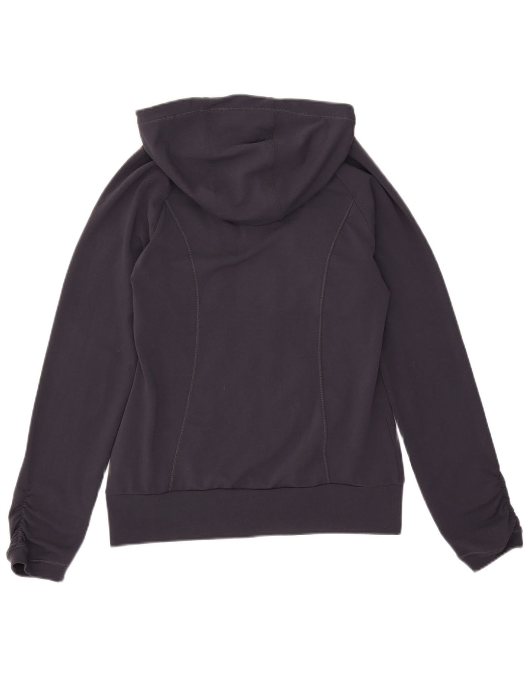 Suéter feminino Adidas com capuz e zíper gráfico UK 12 poliéster azul marinho médio