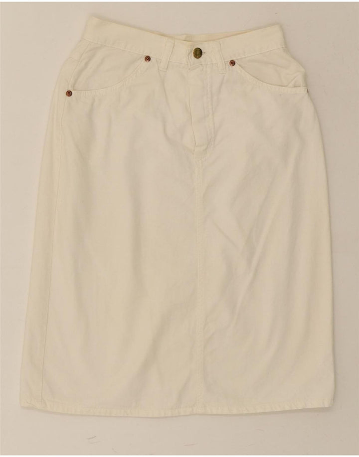 RIFLE Womens Denim Skirt W29 Medium Off White Cotton Vintage Rifle and Second-Hand Rifle from Messina Hembry 