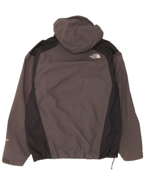 Jaqueta de chuva masculina com capuz The North Face UK 40 grande cinza colorblock nylon